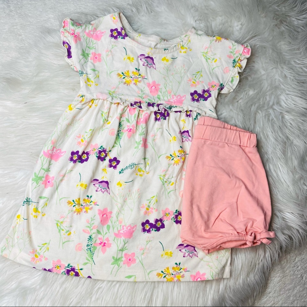 💐SALE 5 for $25 • Floral Dress and Puff Short Set